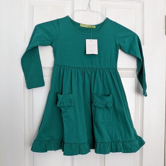 NWT Millie Loves Lilly Teal Green Twirl Dress Size 5 - Picture 2 of 5